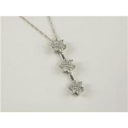 DIAMOND & 14K WHITE GOLD PENDANT WITH CHAIN
