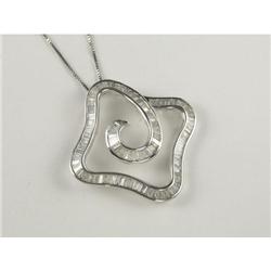 DIAMOND & 14K SWIRL PENDANT WITH CHAIN