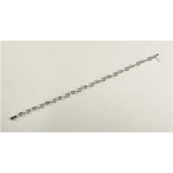 HEART BRACELET WITH DIAMONDS IN 14K WHITE GOLD