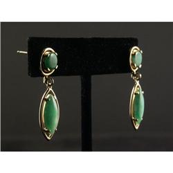 JADE AND 14K GOLD EARRINGS