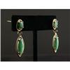 Image 1 : JADE AND 14K GOLD EARRINGS