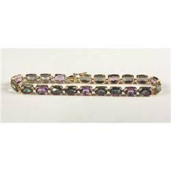 MYSTIC FIRE TOPAZ AND AMETHYST BRACELET 14K