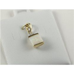 OPAL AND DIAMOND PENDANT IN 10K