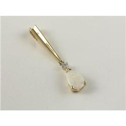 OPAL AND DIAMOND PENDANT IN 10K