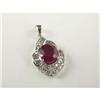 Image 1 : RUBY AND DIAMOND PENDANT 18K WHITE GOLD