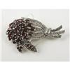 Image 1 : LADY'S PIN FLOWER BOUQUET GARNET MARCASITE
