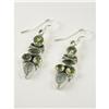 Image 1 : LADY'S STERLING SILVER EARRINGS W/ PERIDOTS