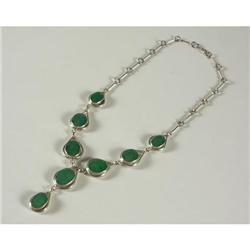 EMERALD AND STERLING SILVER NECKLACE