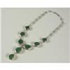 Image 1 : EMERALD AND STERLING SILVER NECKLACE