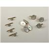 Image 1 : MOTHER-OF-PEARL & PEARL CUFFLINK & STUD SET 14K