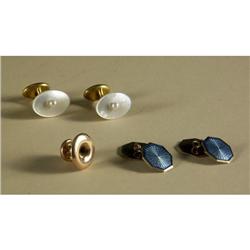2 PAIRS OF CUFFLINKS IN 14K GOLD