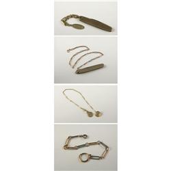 GROUP OF WATCHCHAINS IN 10K TO 18K GOLD