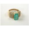 Image 1 : LADY'S 14K GOLD RING W/ EMERALD & DIAMONDS