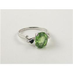 LADY'S 14K WHITE GOLD RING WITH PERIDOT