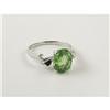 Image 1 : LADY'S 14K WHITE GOLD RING WITH PERIDOT