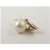 Image 1 : LADY'S 14K GOLD PENDANT CULTURED PEARL & DIAMOND