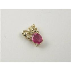 PINK SAPPHIRE AND DIAMOND PENDANT IN 14K