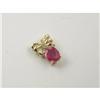 Image 1 : PINK SAPPHIRE AND DIAMOND PENDANT IN 14K