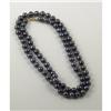 Image 1 : LADY'S BLACK PEARL NECKLACE W/ 14K GOLD CLASP