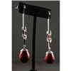 Image 1 : PLATINUM, ENAMEL, & DIAMOND DANGLE EARRINGS
