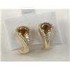 Image 1 : CITRINE, DIAMOND & 14K YELLOW GOLD EARRINGS