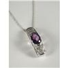 Image 1 : AMETHYST & DIAMOND IN 14K PENDANT WITH CHAIN
