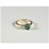 Image 1 : EMERALD AND DIAMOND LADY'S RING IN 14K