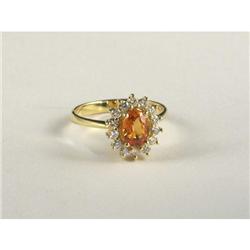 YELLOW SAPPHIRE AND DIAMOND LADY'S RING IN 18K