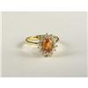 Image 1 : YELLOW SAPPHIRE AND DIAMOND LADY'S RING IN 18K