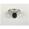 Image 1 : SAPPHIRE AND DIAMOND LADY'S RING 18K WHITE GOLD