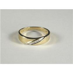DIAMOND & 14K YELLOW & WHITE GOLD MAN'S RING