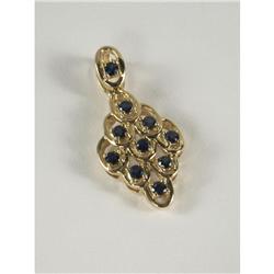 SAPPHIRE AND 14K YELLOW GOLD PENDANT
