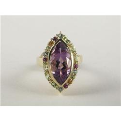 MULTIGEMSTONE LADY'S RING IN 14K