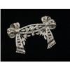 Image 1 : DIAMOND AND 18K WHITE GOLD RIBBON FORM BROOCH