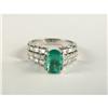 Image 1 : BRAZILIAN EMERALD & DIAMOND LADY'S RING 14K