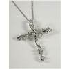 Image 1 : DIAMOND AND 14K WHITE GOLD CROSS PENDANT & CHAIN