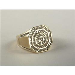DIAMOND AND 10K YELLOW GOLD MAN'S RING
