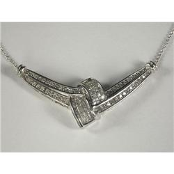 DIAMOND AND 14K WHITE GOLD NECKLACE