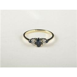 SAPPIRE AND DIAMOND LADY'S RING 14K