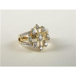 DIAMOND AND 14K GOLD LADY'S RIGHT-HAND RING