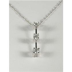 DIAMOND & 14K WHITE GOLD PENDANT WITH CHAIN