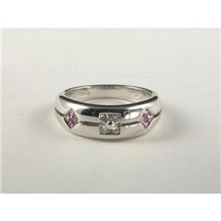 PINK SAPPHIRE AND DIAMOND LADY'S RING IN 18K