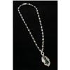 Image 1 : EMERALD AND DIAMOND 18K WHITE GOLD NECKLACE