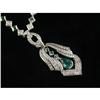 Image 2 : EMERALD AND DIAMOND 18K WHITE GOLD NECKLACE