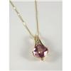 Image 1 : PINK TOURMALINE AMD DIAMOND PENDANT WITH CHAIN