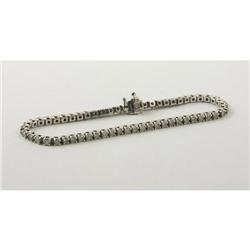 DIAMOND AND 14K WHITE GOLD TENNIS BRACELET