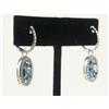 Image 1 : BLUE TOPAZ AND DIAMOND 14K WHITE GOLD EARRINGS