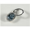Image 2 : BLUE TOPAZ AND DIAMOND 14K WHITE GOLD EARRINGS