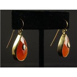 AGATE AND DIAMOND EARRINGS