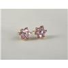 Image 1 : PINK SAPPHIRE AND DIAMOND EARRINGS IN 14K